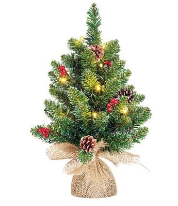 Pre-Lit Creston Tree with Jute base 15L 45cm