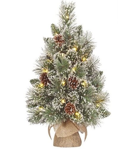 Pre-Lit Vandans Frosted Tree with jute base 20L 45cm