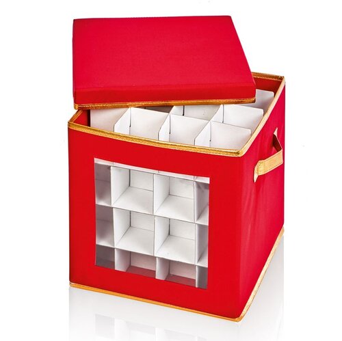 Premier Ornament Storage Box Red 64pc 31cm - image 1