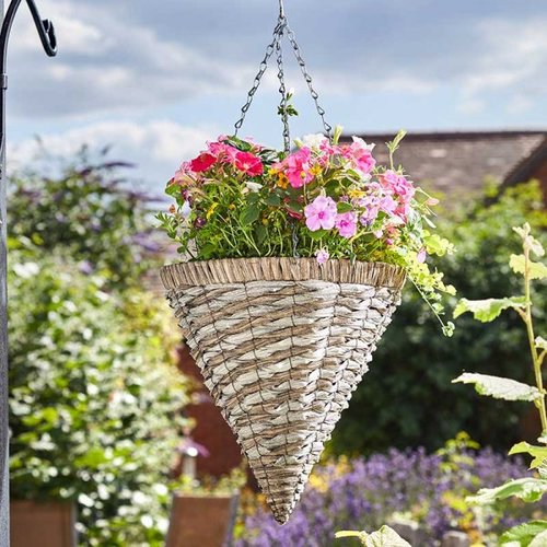 Raffina Faux Rattan Cone 14" - image 2