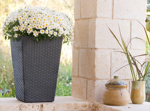 Rattan Planter Anthracite Small 28.5cm - image 2