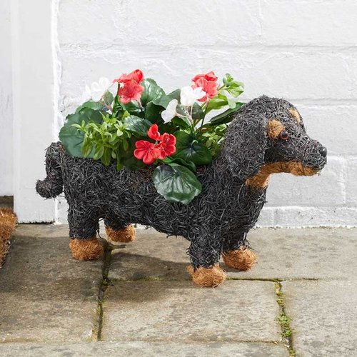 Rattan Planter Sausage Dog - image 1