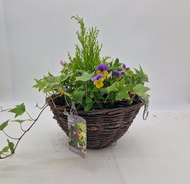 Rattan Round Hanging Basket 30cm