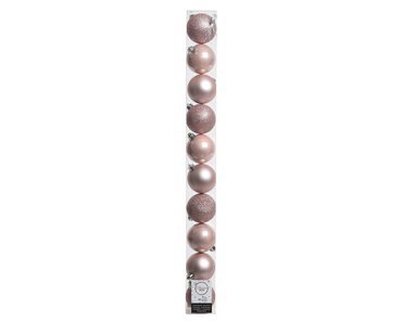 Shatterproof Ball x 10 Blush Pink 6cm - image 1