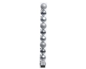 Shatterproof Ball x 10 Silver 6cm - image 1