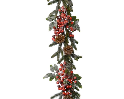 Snowy Red Berry & Pinecone 2.7m Garland