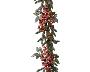 Snowy Red Berry & Pinecone 2.7m Garland