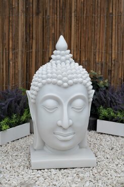 Thai Buddha Head Large White