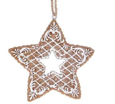 Tree Dec Gingerbread Star Iced