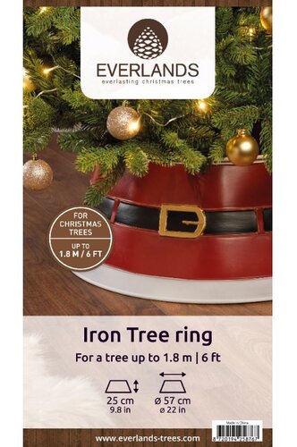 Tree Ring Metal Red with Santa Belt Small