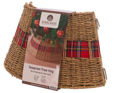 Tree Ring Sea Grass with hinge & red tartan band Small 57cm - image 2