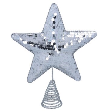 Tree Top Star Silver Sequin