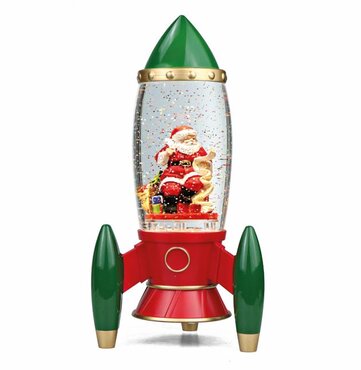 Water Spinner Santa in Rocket