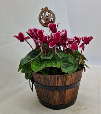 Wooden Barrel Planter