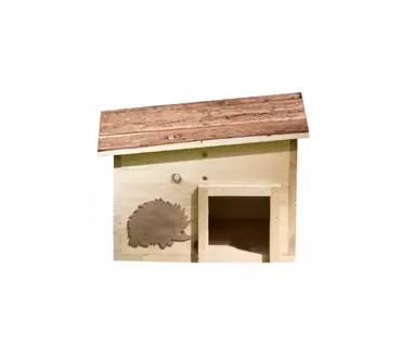 Wooden Hedgehog House Bark Roof