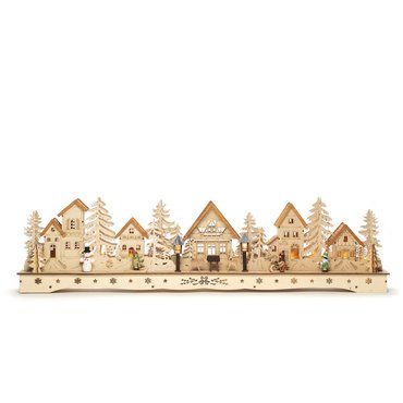 Wooden Silhouette Village Mantlepiece Light - image 2