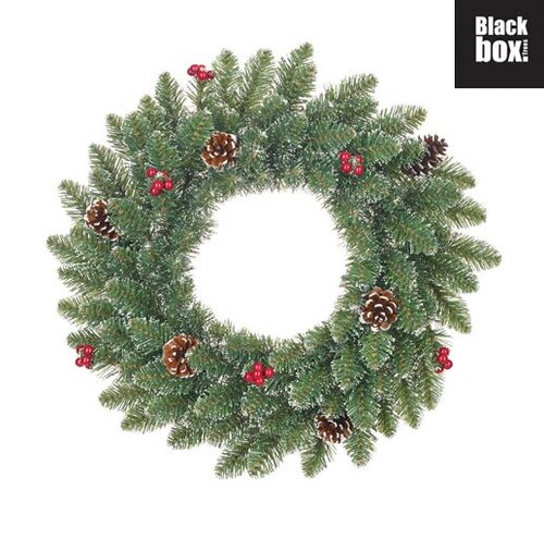 Wreath Creston with berry green frosted 45cm