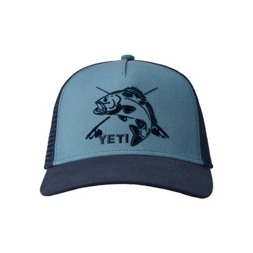 YETI Deep Blue/Navy Fishing Bass Trucker Hat