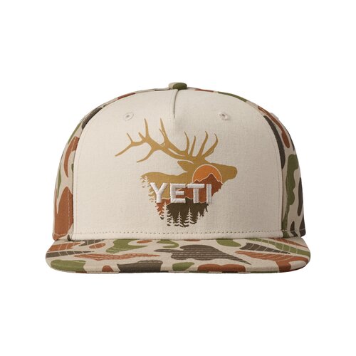 YETI Tan/Brown Sunrise Elk Flat Brim Hat - image 1